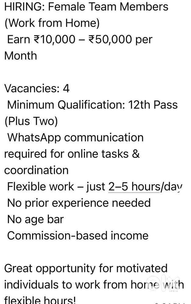 Hiring: Female Team Members(Work from Home)