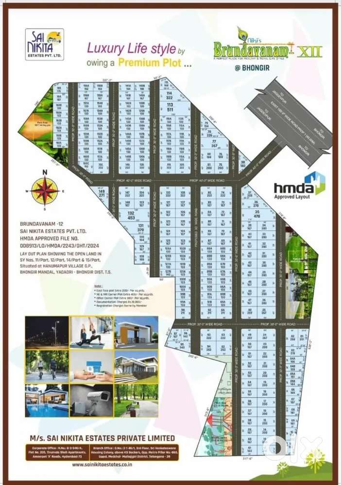 HMDA and DTCP Approved layout in bhangir