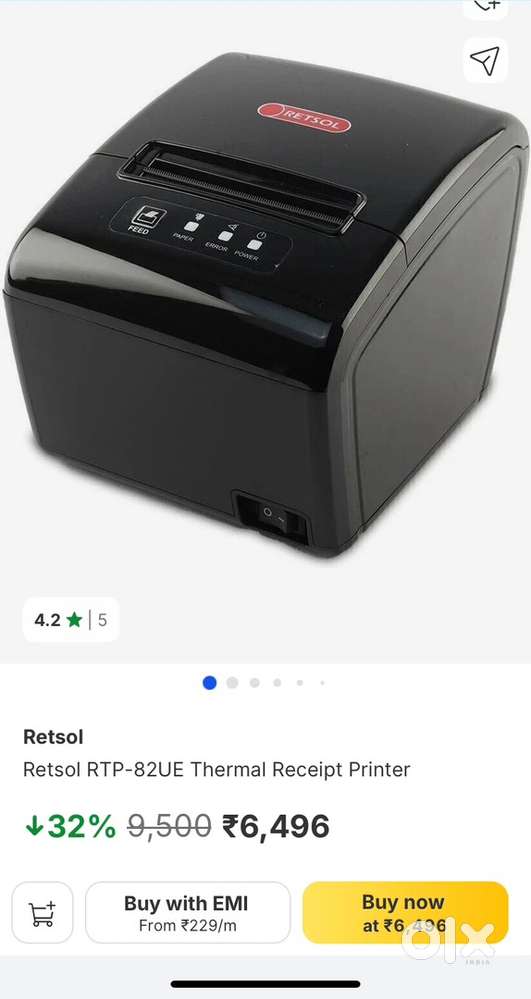 RETSOL RTP 82UE Thermal Receipt Label Printer . Lan Interface & USB .