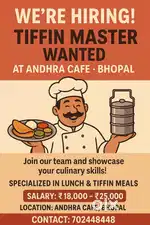 TIFFIN master Needed in Bhopal Madhya pradesh