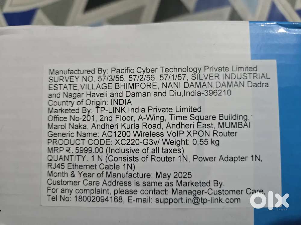 Tp link XC220-G3v xpon router