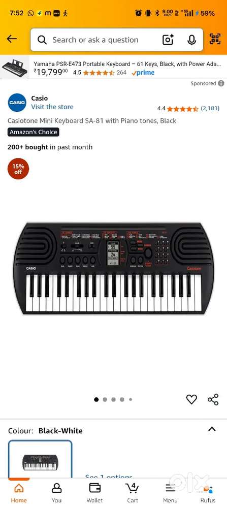 Casio SA81 white color
