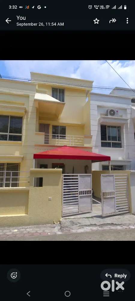 Rent for 3bhk Duplex semi furnished covered campus Mandakini Kolar.