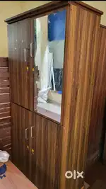 Wooden Cupboard and Metal Single Cot with Bed For Sale 3000/-