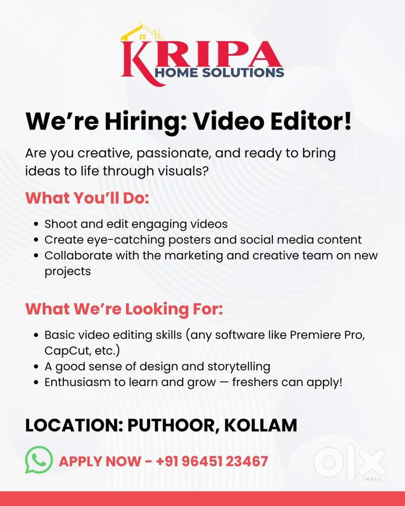 Hiring Video Editor!