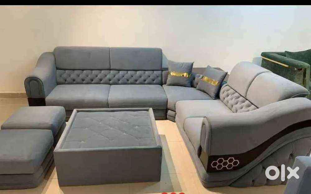 L shape sofa set with designing handle and beautiful look