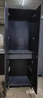 NEW BLACK FINISHED 2 DOOR WARDROBE WITHOUT MIRROR