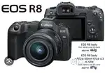 Canon r8 camera with flash light