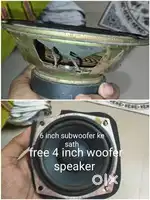 6 inch heavy subwoofer ke sath 4 inch woofer speaker free