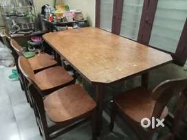 Orginal teak wood Dining table set with chairs