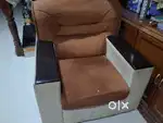 Sofa with wooden handle