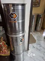 Nilkamal Plastic Crates. Stainless Steel Drums with lids for storage