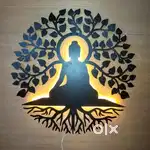 Buddha wall art with backlit showpiece Home Decor