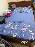 Teakwood queen storage bed with mattress