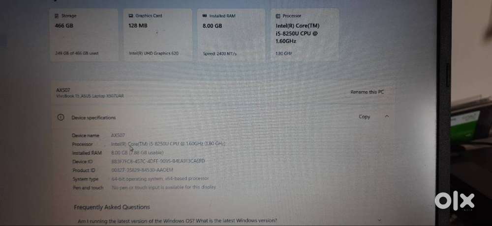 ASUS i5, 8gb, 500gb,15.6  in good condition