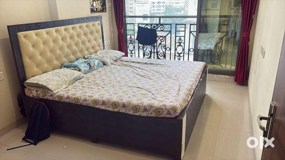 King Size Double Bed with Storage and Mattress.