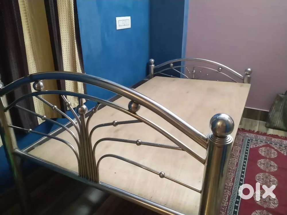 pure steel bed with plywood