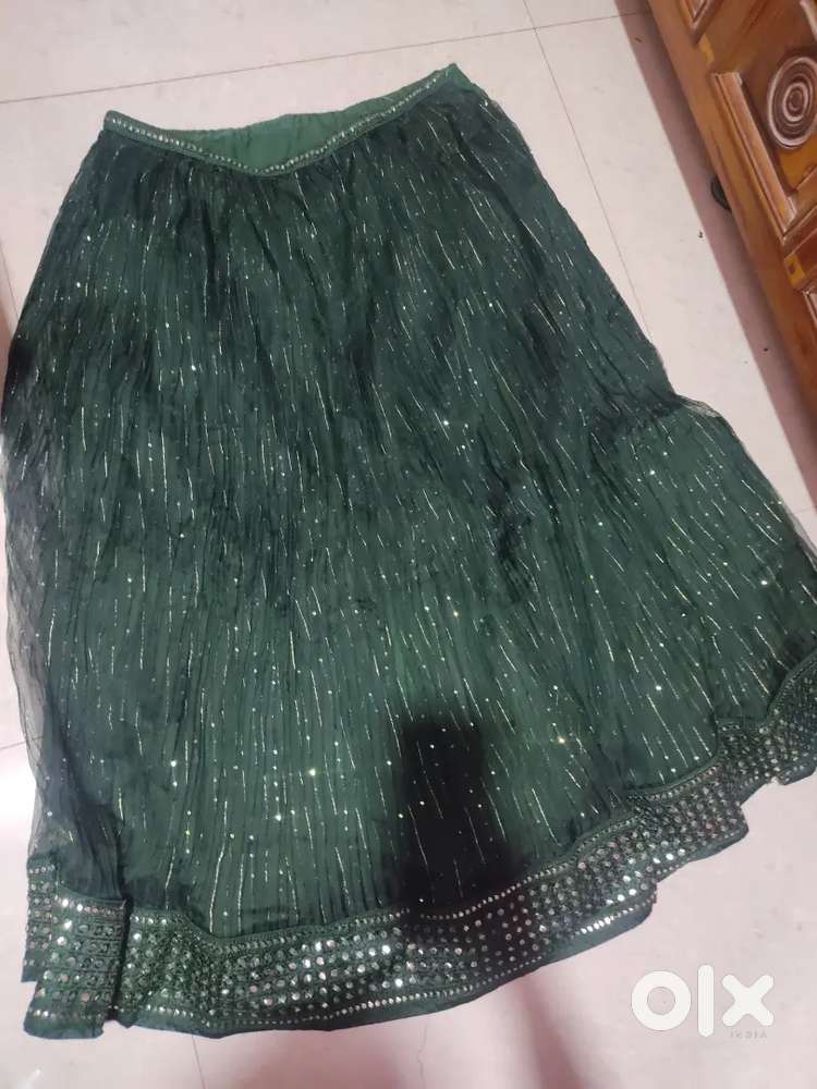Lehenga in( green colour)