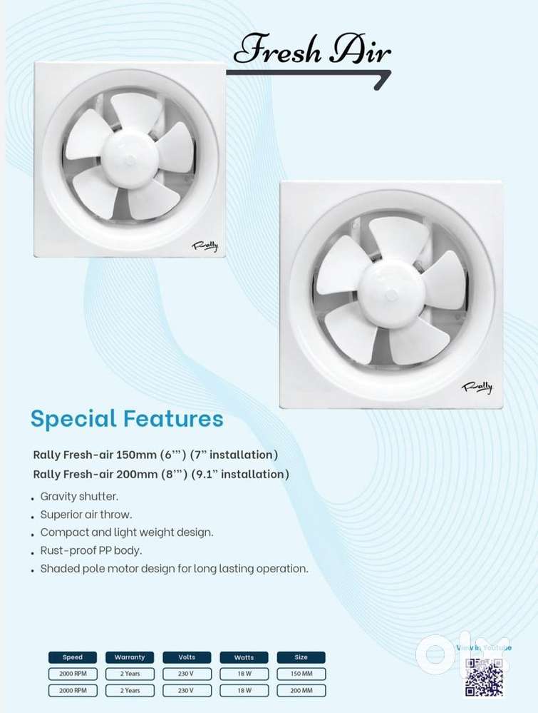 Brand New Rally 150MM Fresh Air Exhaust Fan 2 Years Warranty