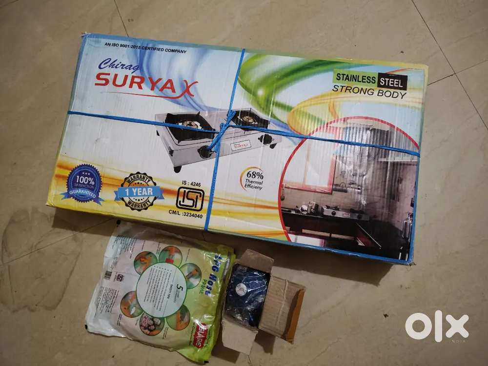 Gas Stove with Rubber Hose Pipe and Regulator