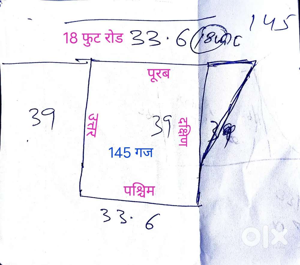 2 plot available,dono 145-145 gaj ke hai, 18 fit ROAD,6 number pulia