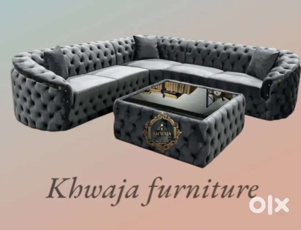 Khwaja furniture. Luxury L corner sofa set. (Bajaj finance available)