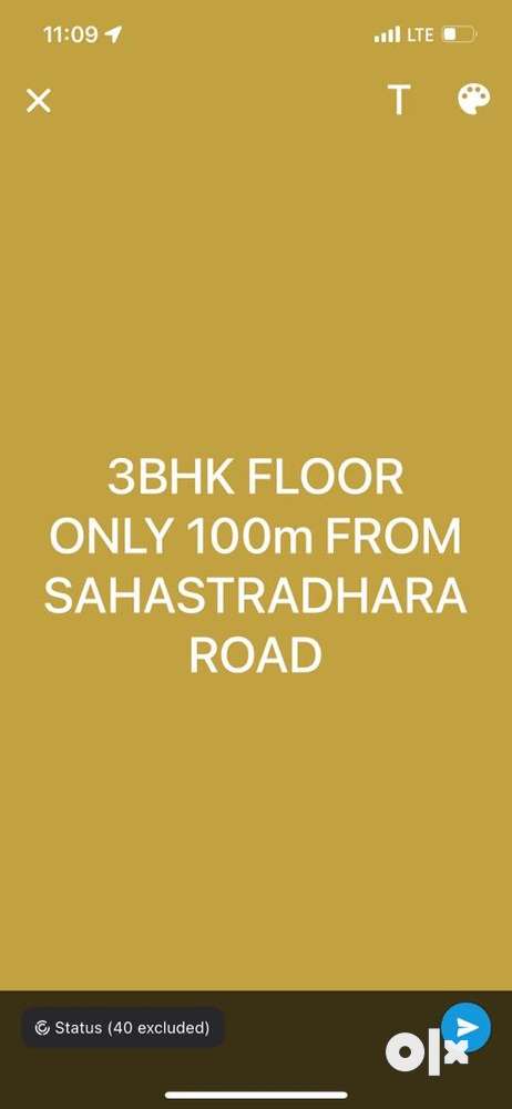 3bhk floor at gated society 100 meter from sahastradhara road