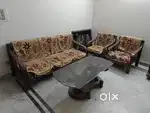 Wooden 5 Seater Sofa Set with Center Table