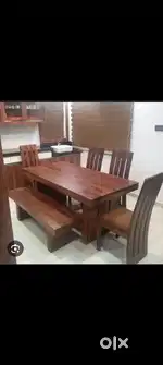 4 chair dining table with bench included available in Starf furniture