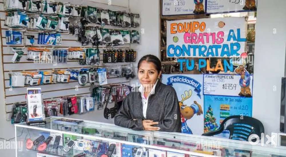 We are open new mobile shop ladies staff we need