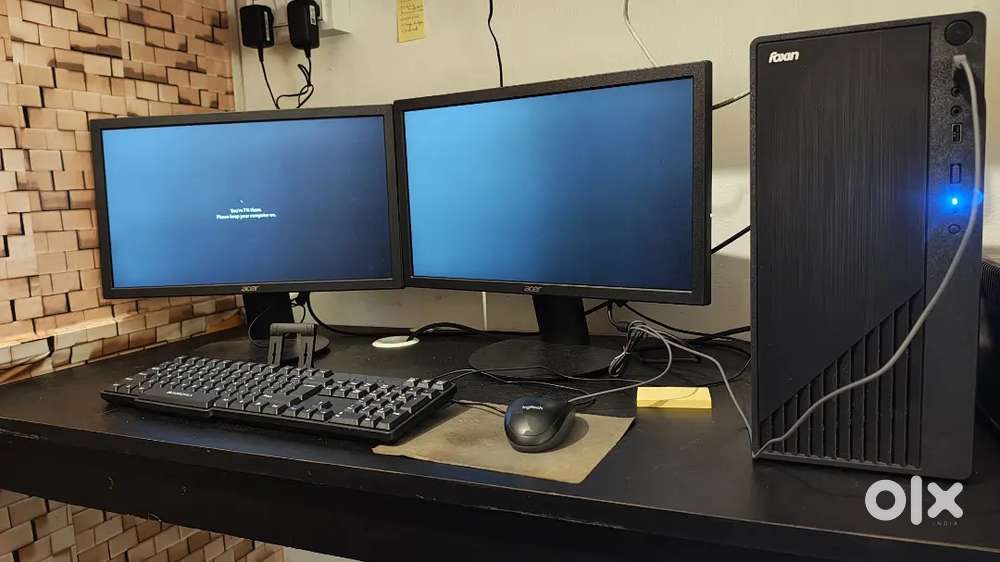 Dual Monitor Desktop PC Setup for Sale