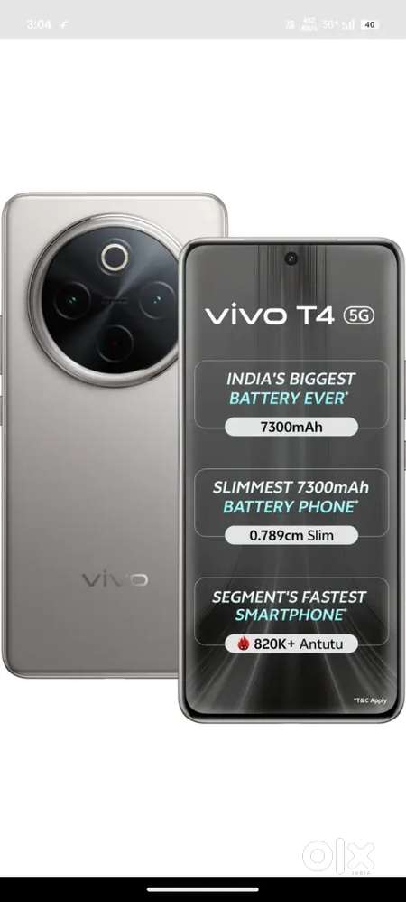 Vivo t4 5g  8 128। 90 fast charger bol boox  4 months old