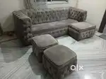Full Sofa set with 2 puffy 3 years old