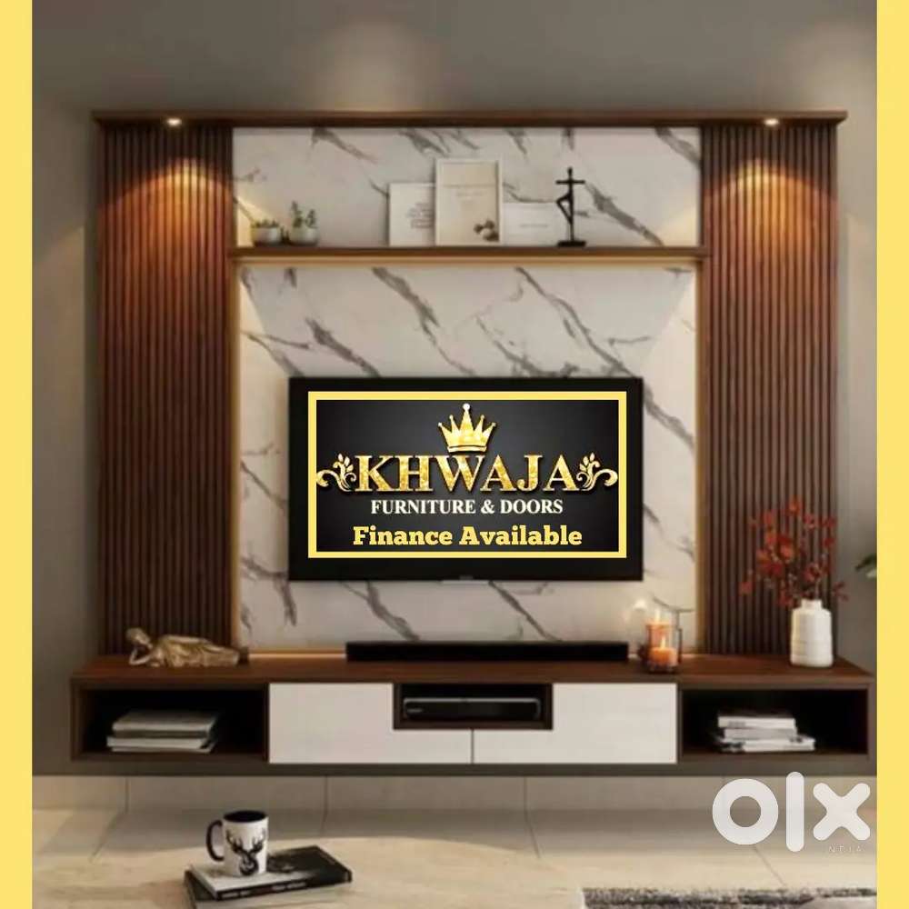 Khwaja furniture. Luxury TV unit. Bajaj finance available