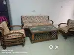 Wooden 3+1+1 Sofa Set With Center Table