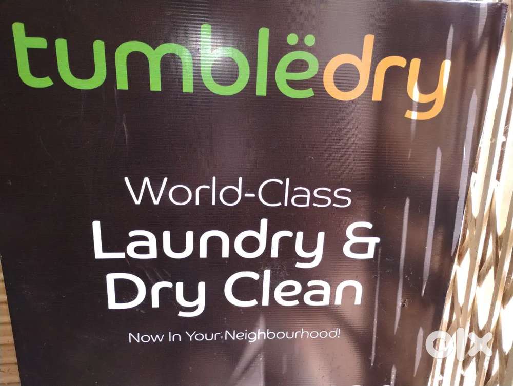 Washerman and pressman in tumbledry