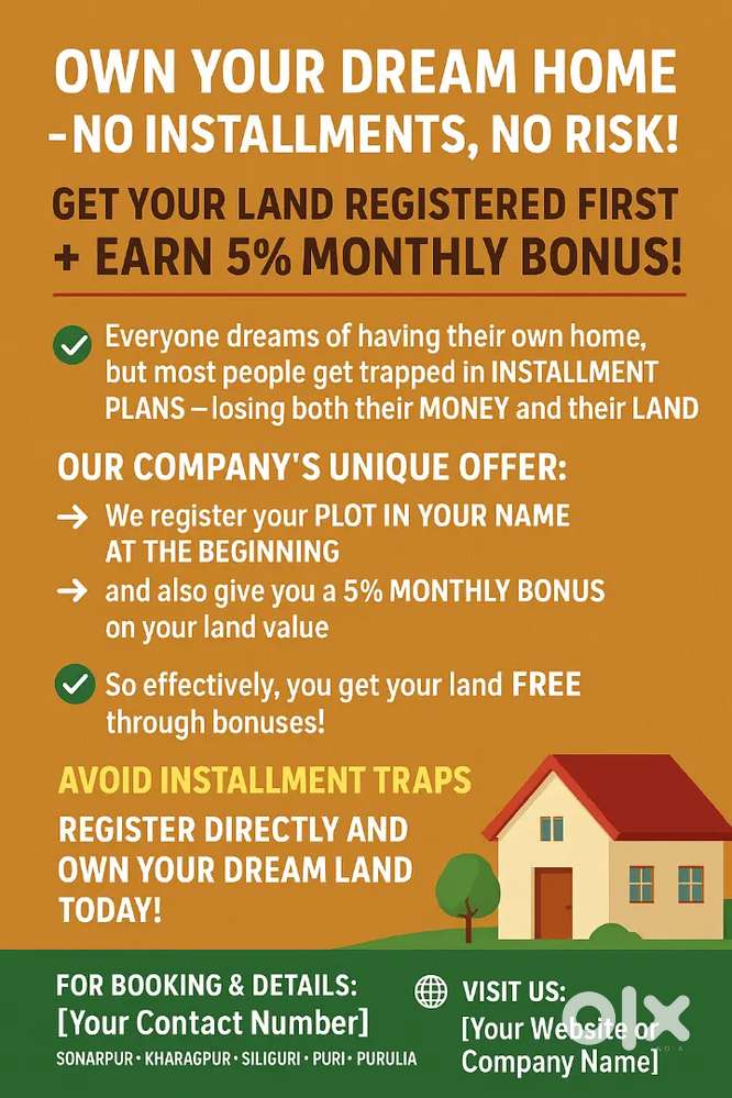 Free! Free! Free! Get Chance to getting Free Land Near Sonarpur