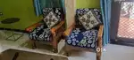 5 seater sofa pure Sagwan with Glass Tea Table