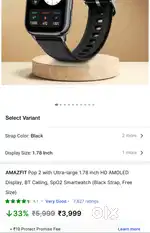 Amazefit pop 2 smartwatch with Bluetooth calling
