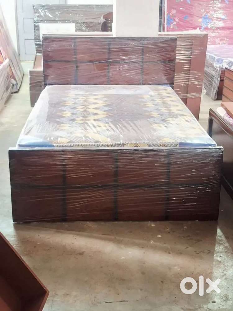 Brand new double bed without storage With mattress in wholesale price