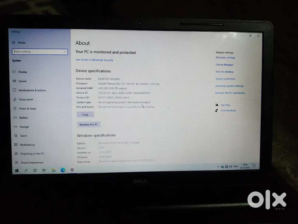 Dell laptop good condition Intel pentium 2ghz  4gb ram 128gb SSD
