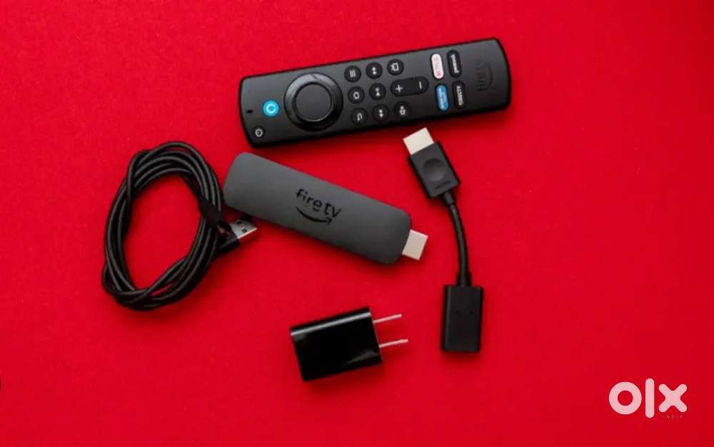 Amazon fire stick+ charger+cable+2बैटरी+HDMI cable+ smart remote