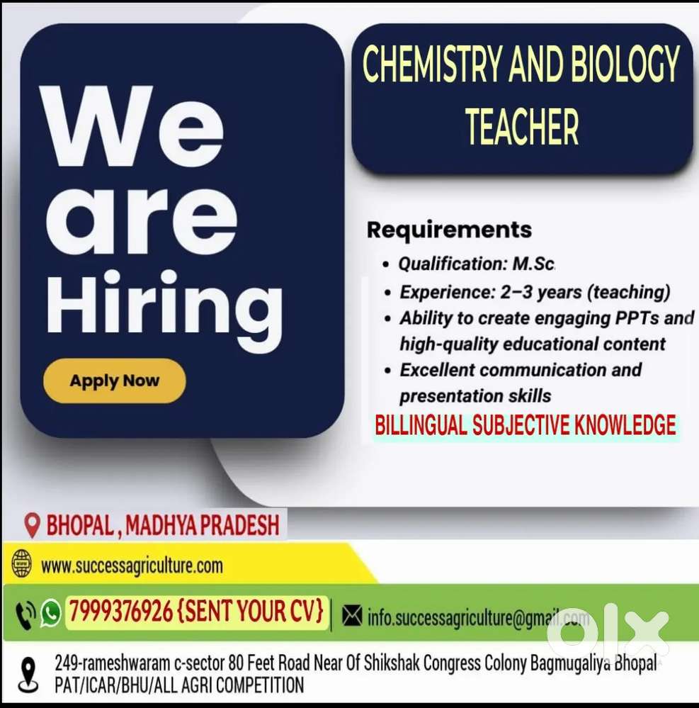 Chemistry and biology teacher