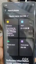 Vivo V40 Purple colour 8 256GB Good condition