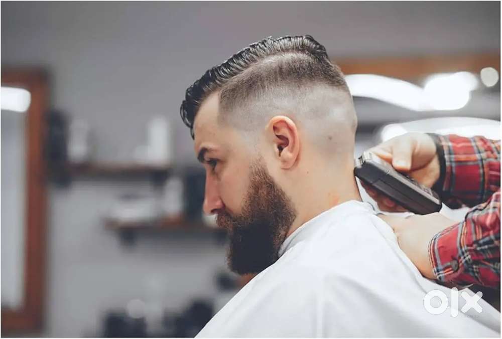 Work at barber shop.