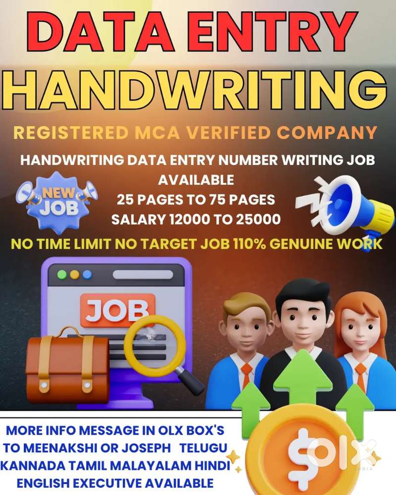 110% Trusted Govt-Registered Work  Data Entry & Handwriting