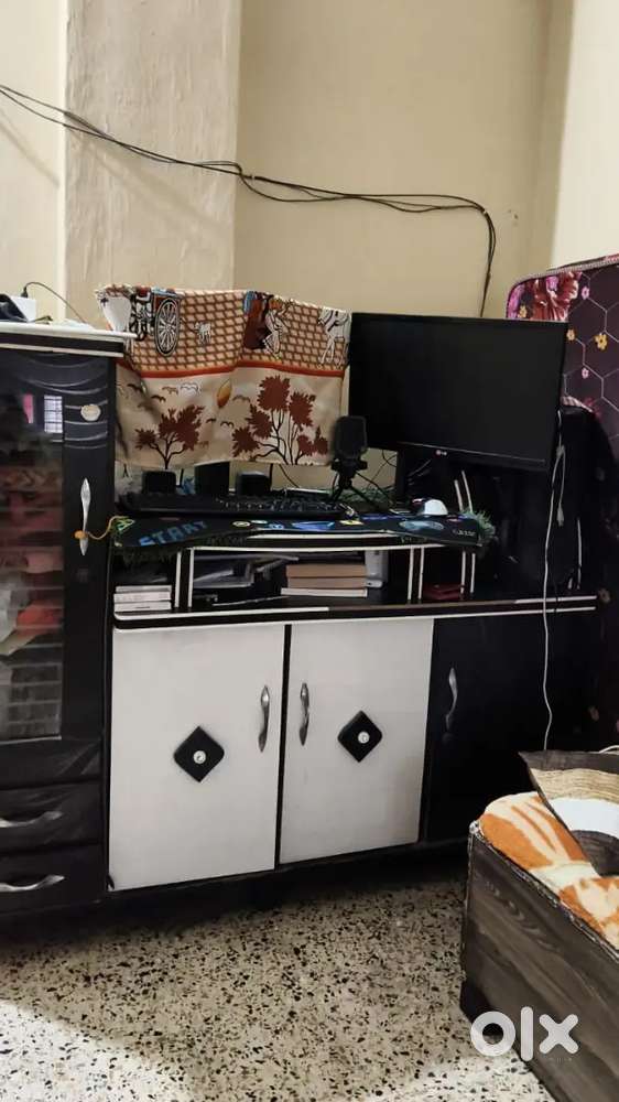 Study Table / Computer Desk with Attached Storage Cabinets