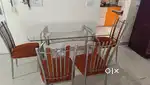 Fourseater glass dining table.