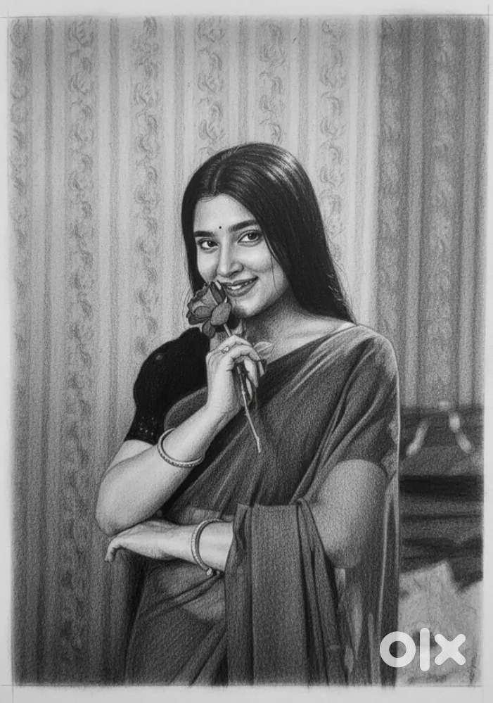 Handmade pencil sketch drawing