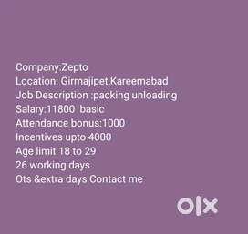 Wanted(picker&loader) Kareemabad  warangal